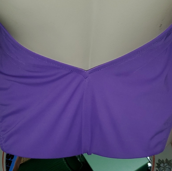 NORMA KAMALI OMO VIOLET PURPLE ๐ ONE PIECE SWIMSUIT MAILLOT PLUNGING NECKLINE - Picture 10 of 16